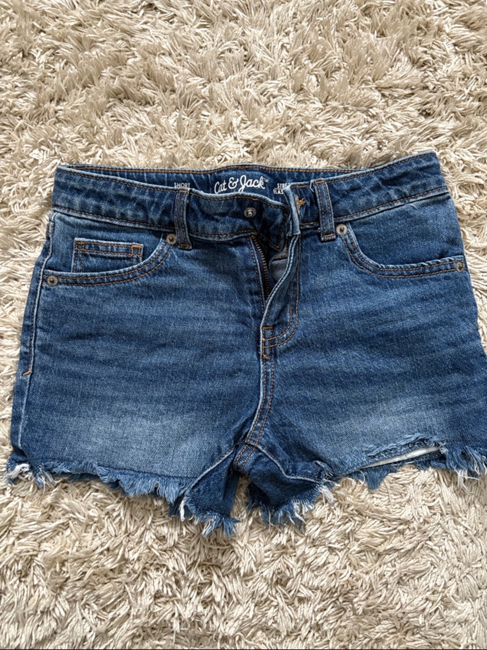 Cat & Jack Distressed Dark Blue Denim Cutoff Shorts